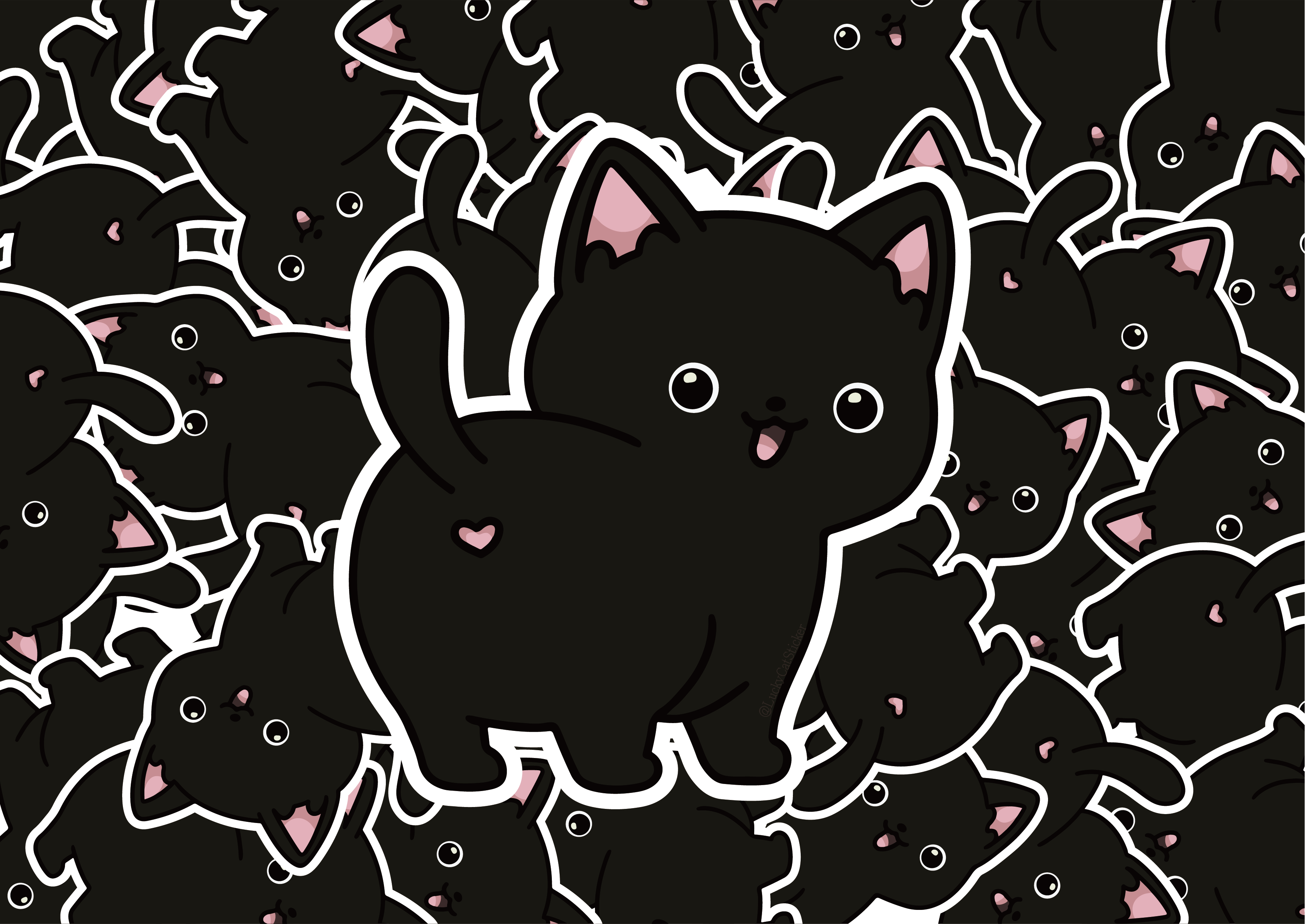 Stabby Black Cat Vinyl Sticker – Baka Dreams