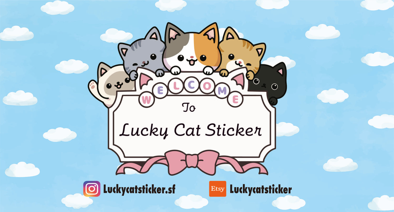 Lucky Cat Stickers  Bluestocking Social